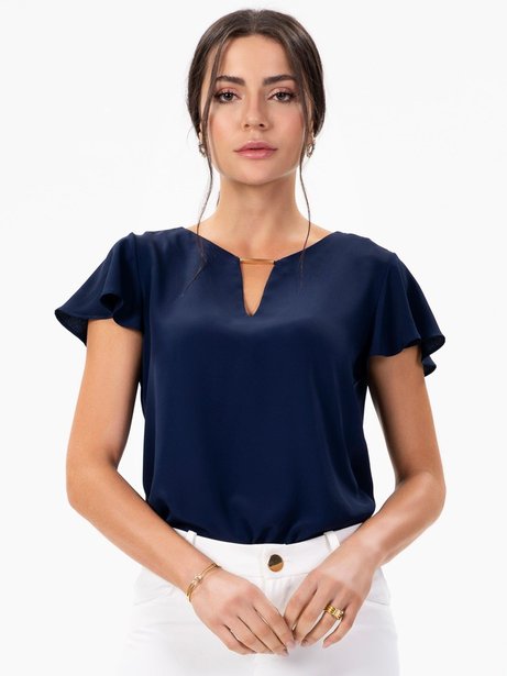 Blusa Feminina Manga Godê Marinho Hilary