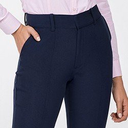calca feminina de alfaiataria marinho josilene detalhe bolso