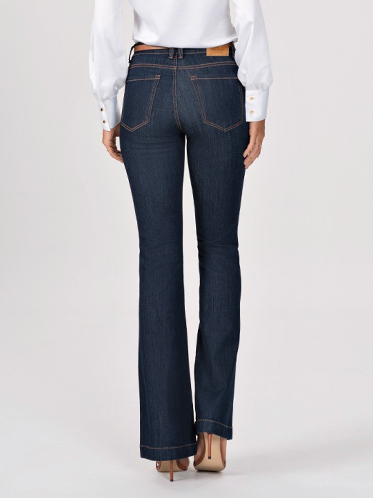 calca jeans flare eloine costas