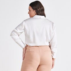 camisa plus size manga longa calista mini