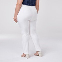 calca de alfaiataria reta branca plus size dinalva mini costas