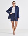 blazer feminino alfaiataria marinho com martingale tifani