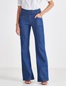 calca jeans flare com cinto eudora