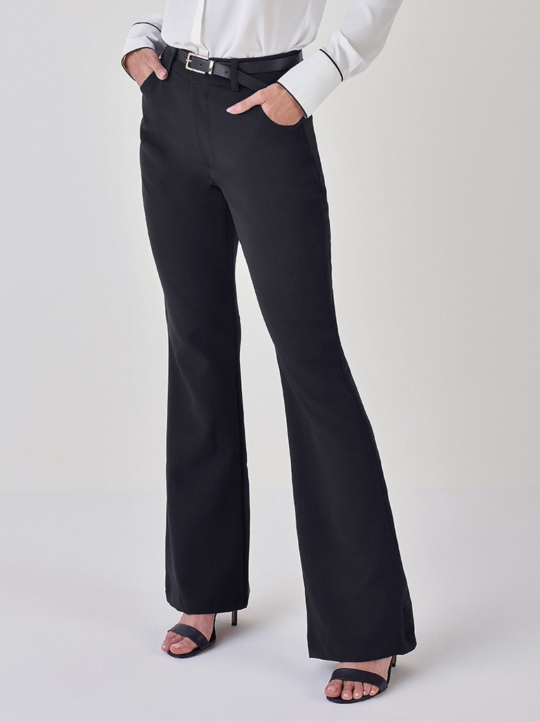 Alfaiataria Preta CalÃ§a Social Flare Feminina Flare Preta CalÃ§a