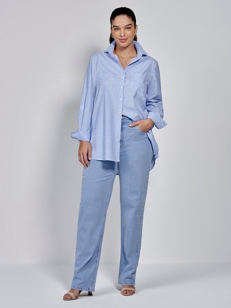 camisa alongada selena frente plus