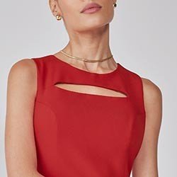 vestido tubinho vermelho inez pequeno