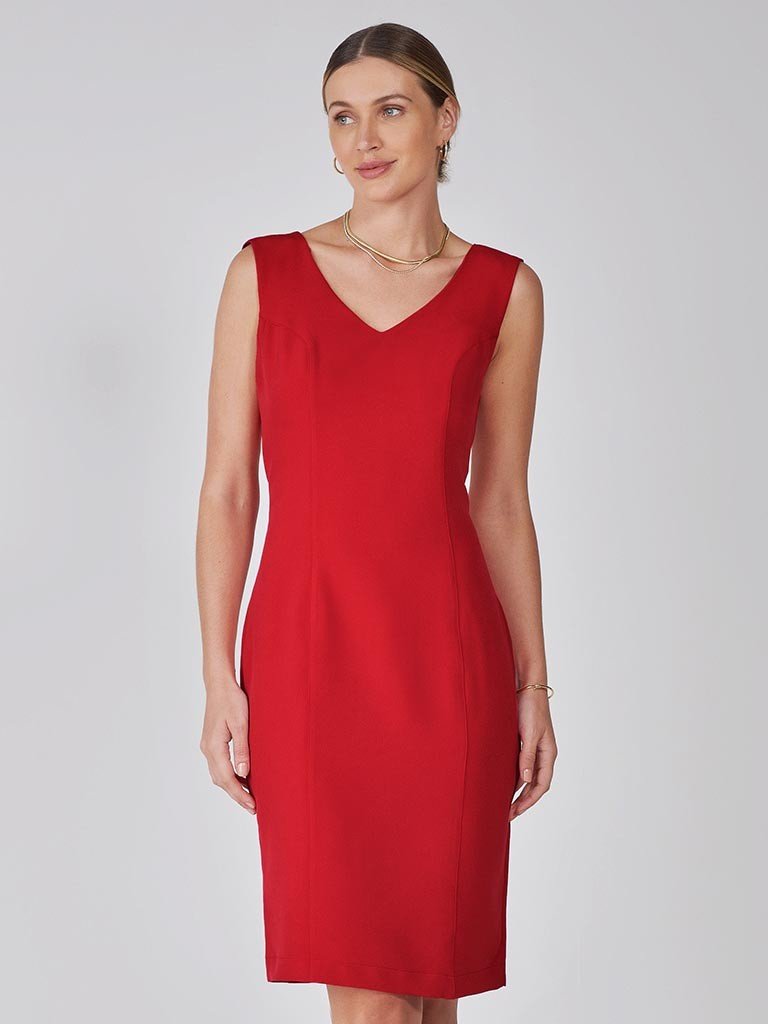 vestido tubinho vermelho aveda frente