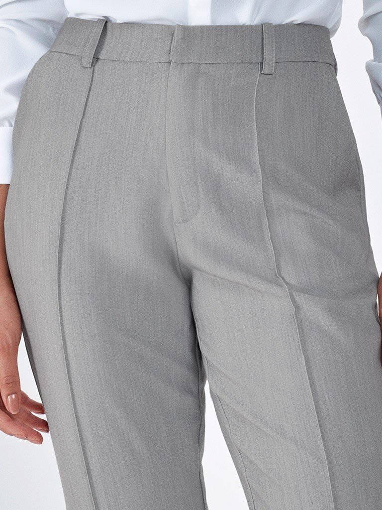 calca reta alfaiataria nervura regi detalhes frente