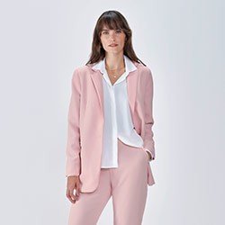 blazer rosa filete cetim romana pequeno