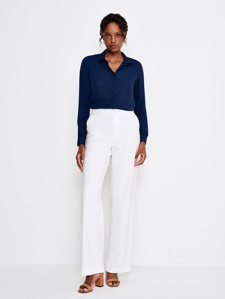 calca off white pantalona bella frente