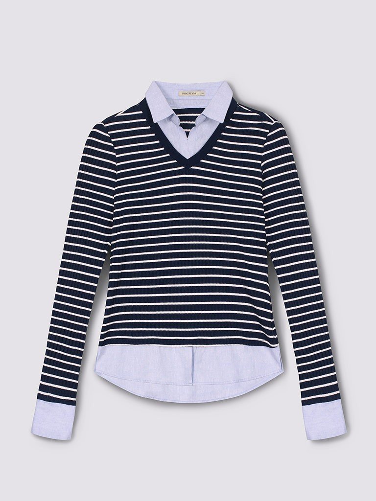 camisa sueter marinho listrado bernadete still