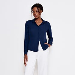 camisa marinho crepe blair descricao