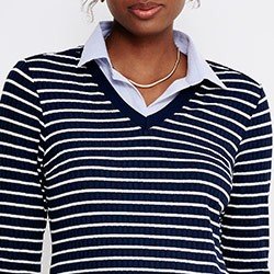 camisa sueter listrada bernadete detalhes