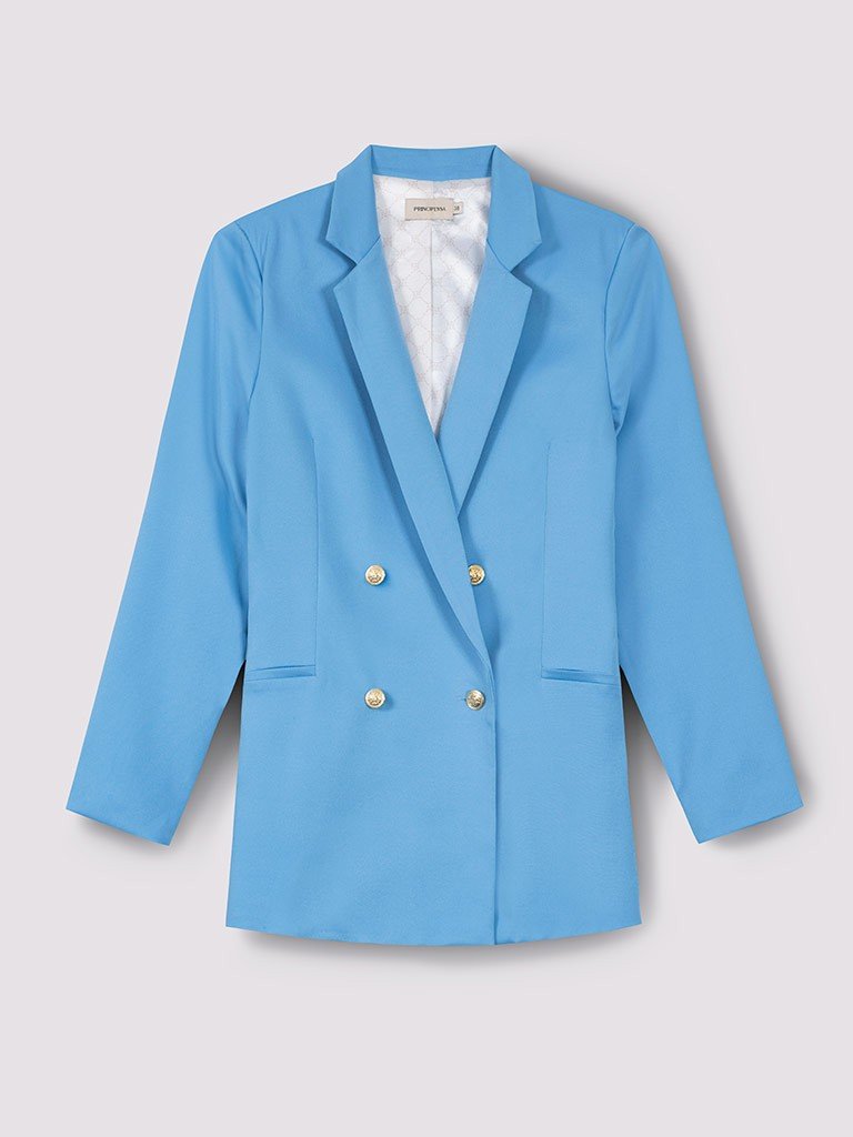 blazer azul cruzado caroline still