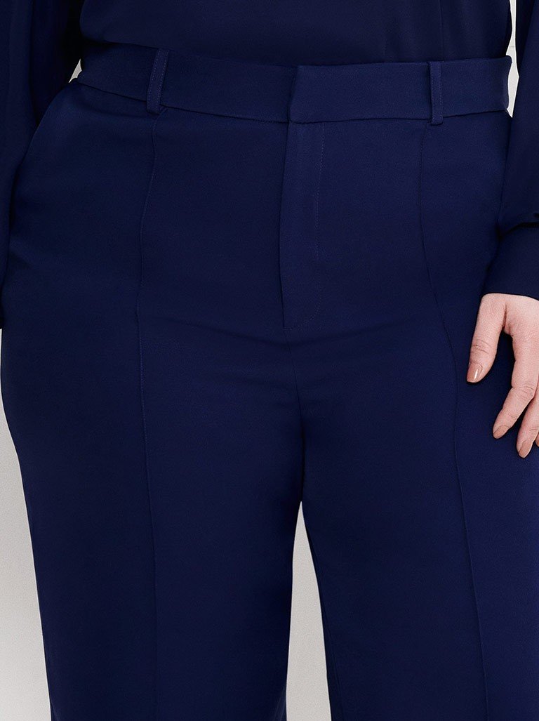 calca marinho wide leg cleonisse detalhes