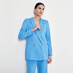 blazer azul cruzado caroline pequeno