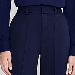 calca marinho wide leg pequen