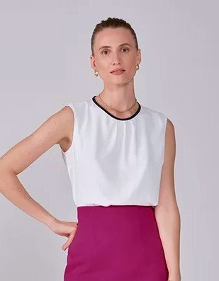 regata off white com filete preto