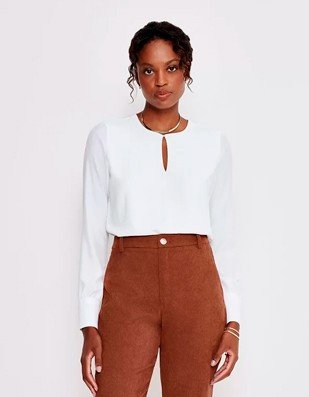 blusa com decote gota off white