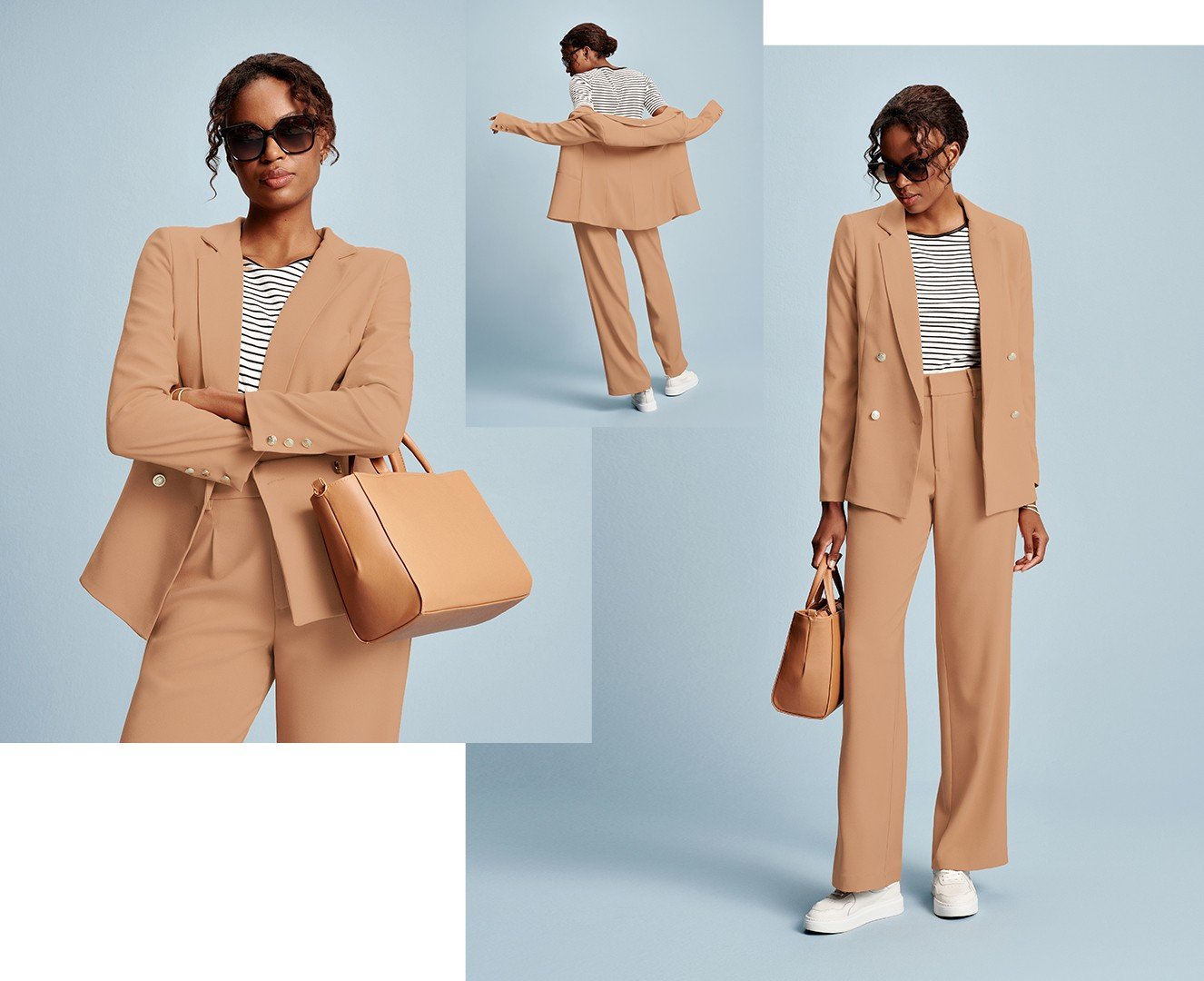 look natural com camisa amarrada calca amarelo
