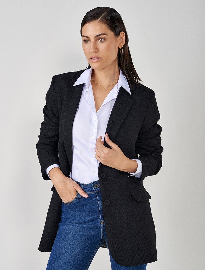 camisa sobreposta com amarracao vestido preto