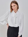 Blusa Gola Laço com Manga Bufante Debora