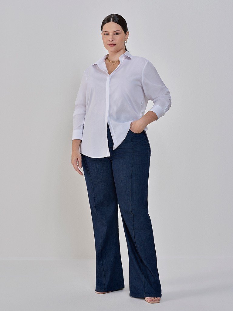 camisa comfy branca darlene plus frent