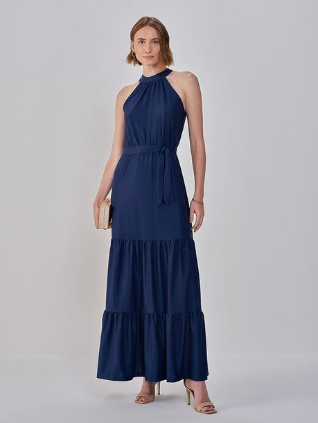 Vestido Longo Marinho Glauciane