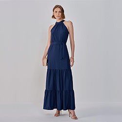 vestido mainho longo glauciane capa pequeno