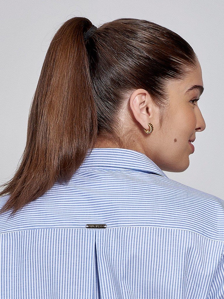 camisa alongada selena costas detalhes plus