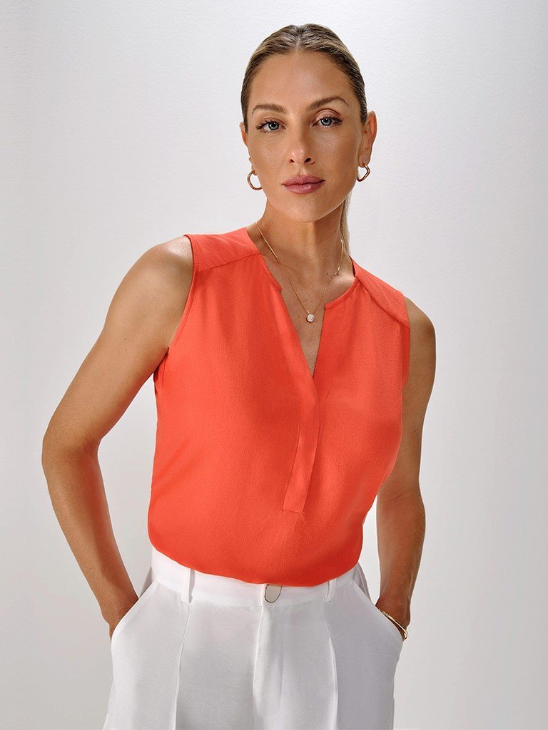 regata laranja decote v capa