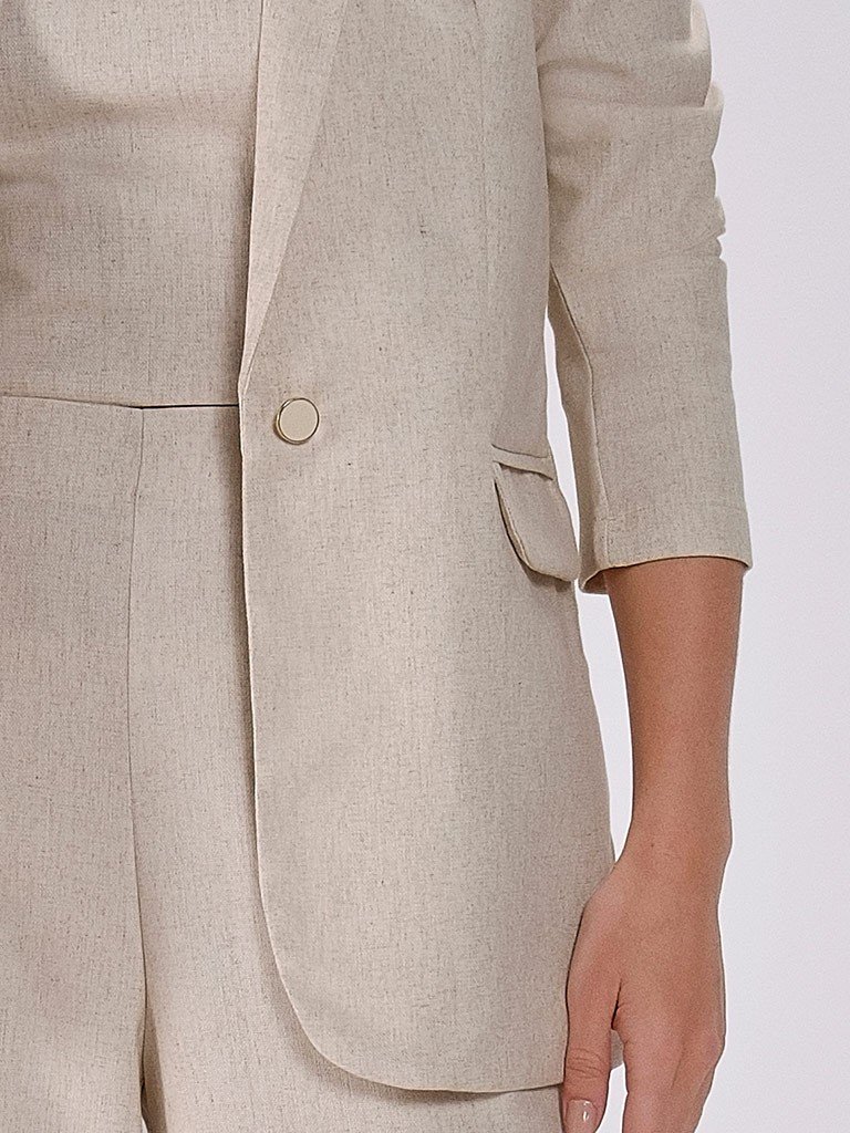 blazer linho cru detalhe