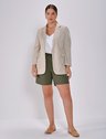 blazer linho cru plus look