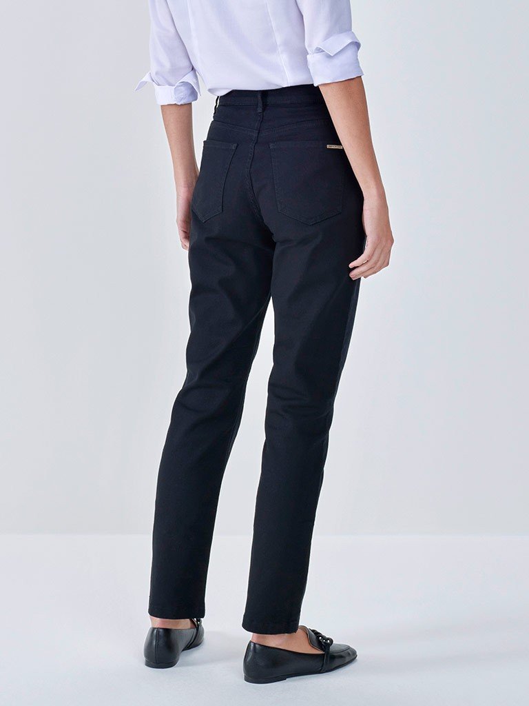 calca sarja preta oana slim costas