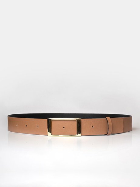 Cinto Bicolor Dupla Face com Fivela Geométrica Josefa