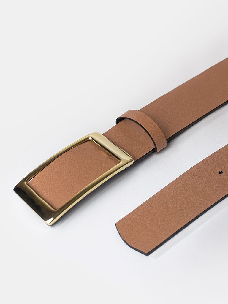 cinto dupla face camel e preto josefa detalhes