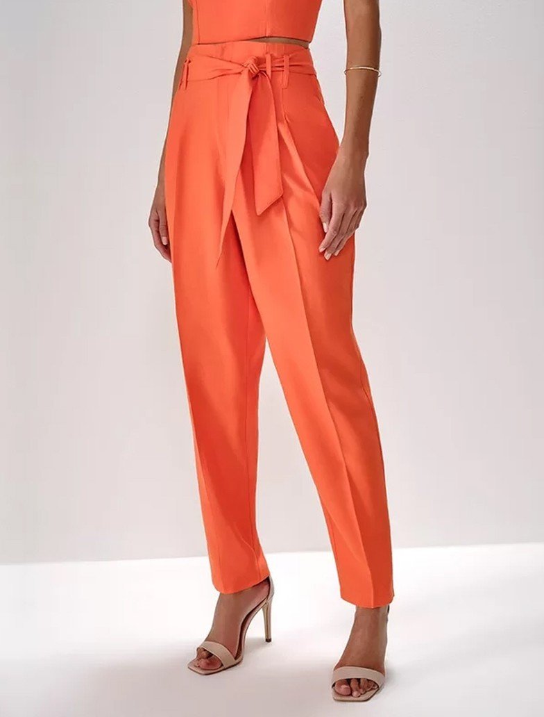 calca clochard laranja com cinto faixa