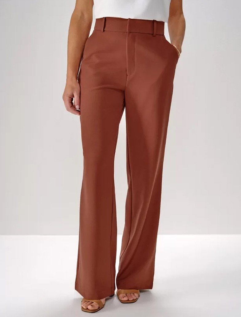 calca wide leg marinho
