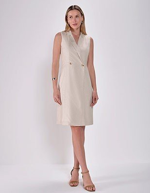 vestido blazer linho cor crua monica