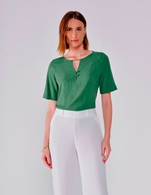 blusa verde chevron blog