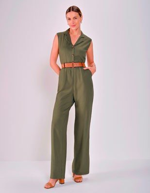 macacao verde gola blazer blog