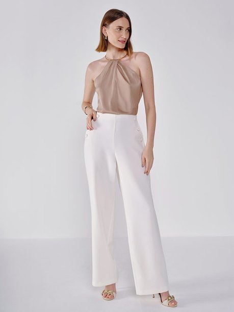 calca off white botao forrado look