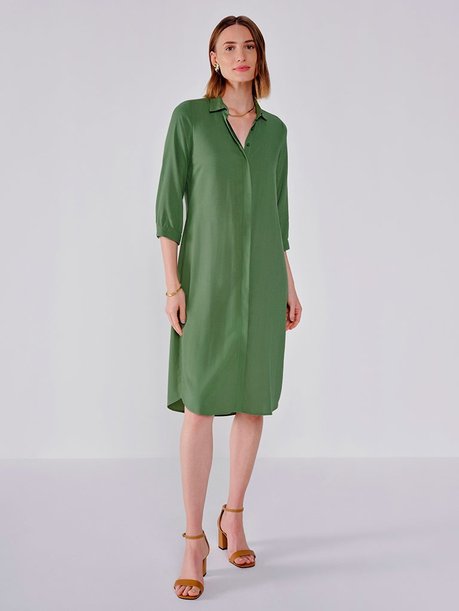 Chemise de Viscose Jacquard Verde Odemara