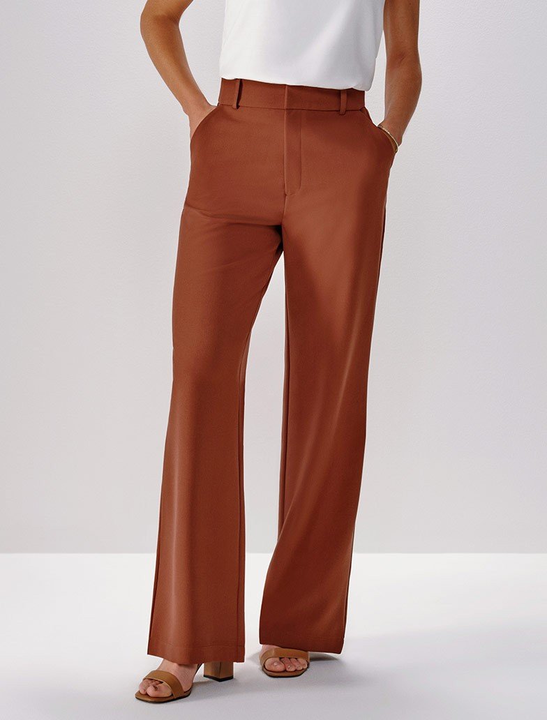 calca marrom alfaiataria wide leg blog