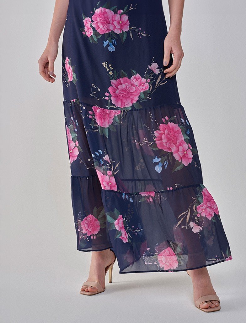 vestido floral barra