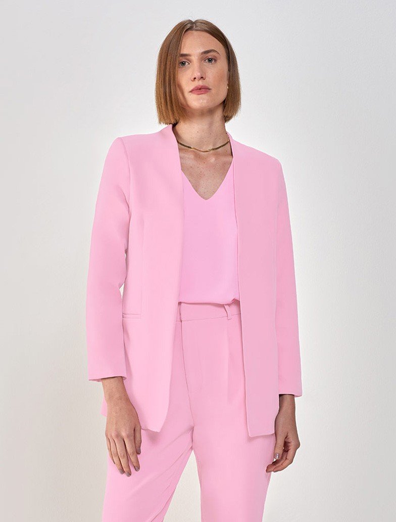 blazer rosa modelo