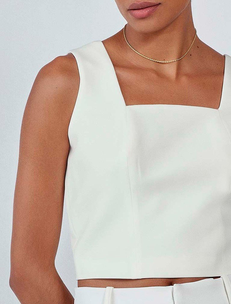 cropped charlene off white detalhes