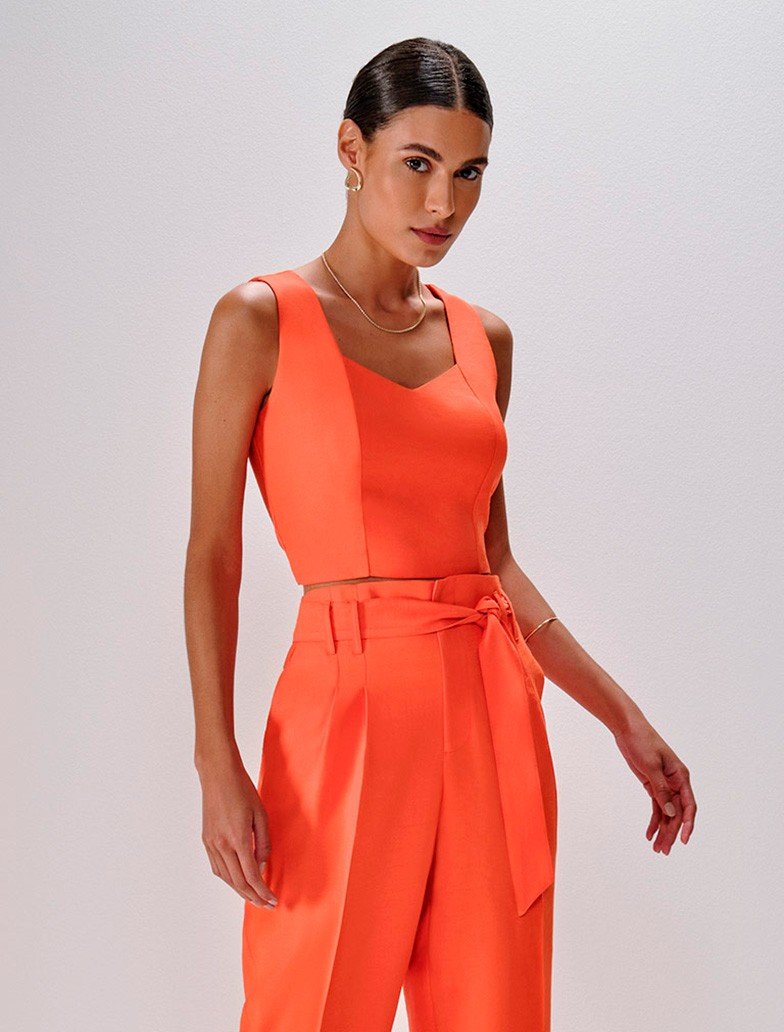 cropped laranja com lastex capa