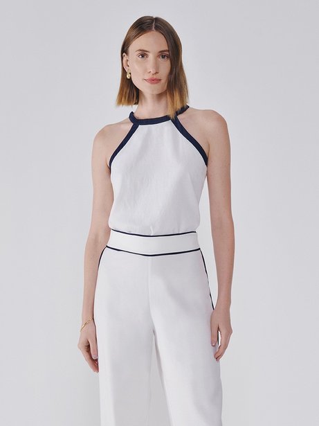 Regata Off White com Filete na Gola Tabita