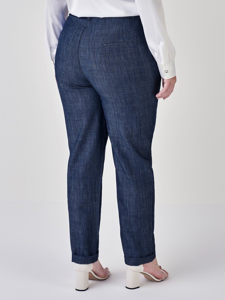 calca feminina plus size alfaiataria jeans marion costas